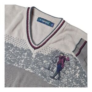 VTG Carmel Made in USA Men's XL Golf Sweater Golfer‎ Knit Pullover 90s